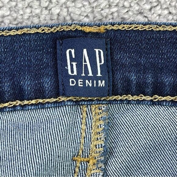 Gap Jeans Women’s 2 Blue Dark Wash Slim Fit Cropped Skinny Leg Low Rise Denim - Picture 6 of 14